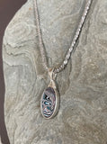 Sterling Silver and Motor Agate Fordite Necklace #2273