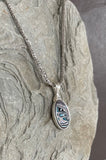 Sterling Silver and Motor Agate Fordite Necklace #2273
