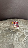Sterling Silver and Motor Agate Fordite Keystone Ring #2261