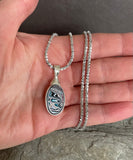 Sterling Silver and Motor Agate Fordite Necklace #2273