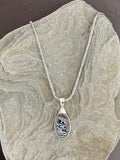 Sterling Silver and Motor Agate Fordite Necklace #2273