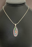 Sterling Silver and Motor Agate Fordite Necklace #2260