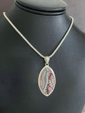Sterling Silver and Motor Agate Fordite Necklace #2258
