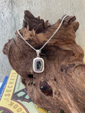 Sterling Silver and Motor Agate Fordite Necklace #2256