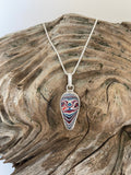 Sterling Silver and Motor Agate Fordite Necklace #2252