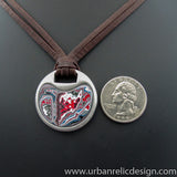 Stainless Steel and Motor Agate Fordite Necklace #2091