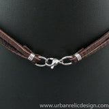 Stainless Steel and Motor Agate Fordite Necklace #2091