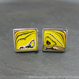Stainless Steel & Powdercoat Fordite Cufflinks #2015