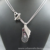 Stainless Steel and Motor Agate Fordite Necklace #2073