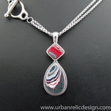 Stainless Steel and Motor Agate Fordite Necklace #2088