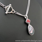 Stainless Steel and Motor Agate Fordite Necklace #2088
