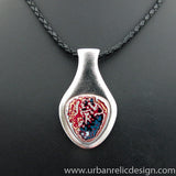 Stainless Steel and Motor Agate Fordite Necklace #2089