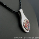 Stainless Steel and Motor Agate Fordite Necklace #2089