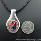Stainless Steel and Motor Agate Fordite Necklace #2089