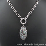 Stainless Steel and Motor Agate Fordite Necklace #2114