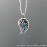 Stainless Steel and Motor Agate Fordite Necklace #2148