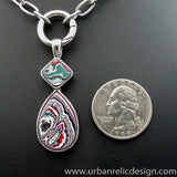 Stainless Steel and Motor Agate Fordite Necklace #2149