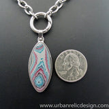 Stainless Steel and Motor Agate Fordite Necklace #2150