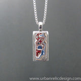 Stainless Steel and Motor Agate Fordite Necklace #2155