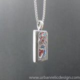 Stainless Steel and Motor Agate Fordite Necklace #2155