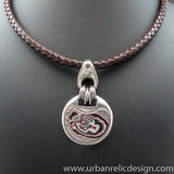 Stainless Steel and Motor Agate Fordite Necklace #2178