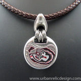 Stainless Steel and Motor Agate Fordite Necklace #2178