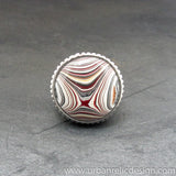 Stainless Steel and Motor Agate Fordite Ring #2079