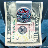 Stainless Steel and Motor Agate Fordite Money Clip #2132
