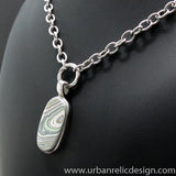 Stainless Steel and Motor Agate Fordite Necklace #2092