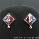 Sterling, 14K Gold and Motor Agate Fordite Necklace and Earring Set #1984