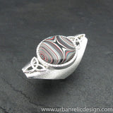 Sterling Silver and Motor Agate Fordite Ring #2025