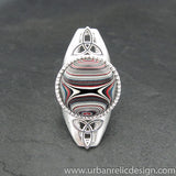 Sterling Silver and Motor Agate Fordite Ring #2025