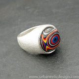 Sterling Silver and Motor Agate Fordite Ring #2058