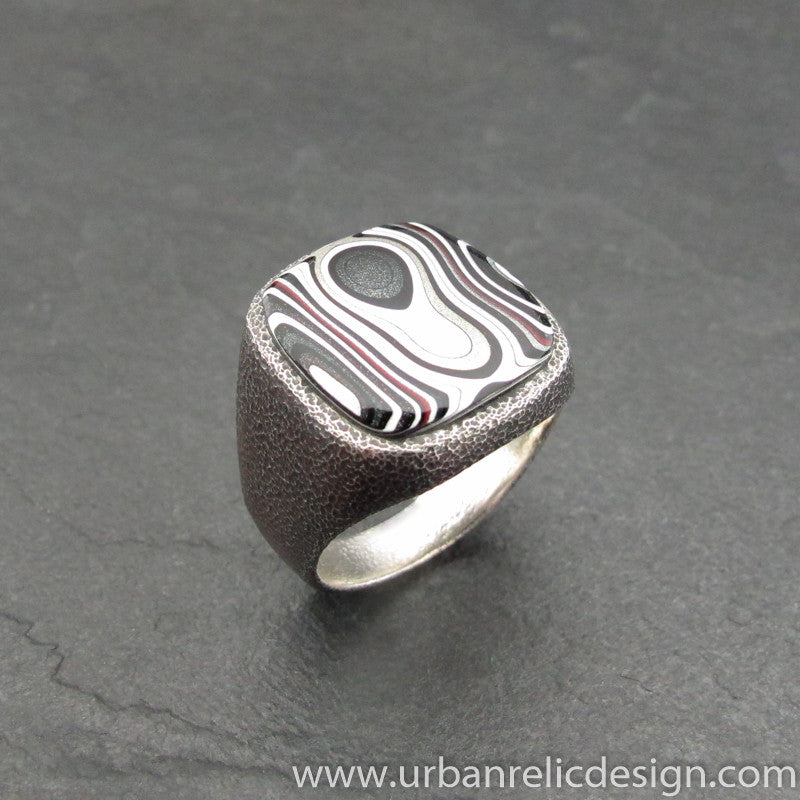 Sterling Silver and Motor Agate Fordite Ring #2060
