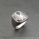 Sterling Silver and Motor Agate Fordite Ring #2060
