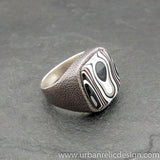 Sterling Silver and Motor Agate Fordite Ring #2060