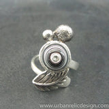 Sterling Silver and Motor Agate Fordite Ring #2120