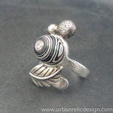 Sterling Silver and Motor Agate Fordite Ring #2120