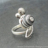 Sterling Silver and Motor Agate Fordite Ring #2120