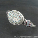 Sterling Silver and Motor Agate Fordite Bracelet #1873