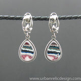 Sterling Silver and Motor Agate Fordite Post Earrings #2007