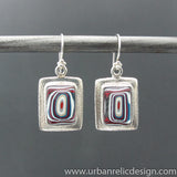 Sterling Silver and Motor Agate Fordite Earrings #2107