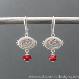 Sterling Silver and Motor Agate Fordite Earrings #2124