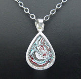 Sterling Silver and Motor Agate Fordite Necklace #1674