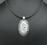 Sterling Silver and Motor Agate Fordite Necklace #1680