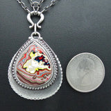 Sterling Silver and Motor Agate Fordite Necklace #1681