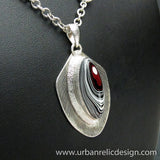 Sterling Silver and Motor Agate Fordite Necklace #1764