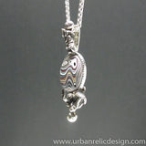 Sterling Silver and Motor Agate Fordite Necklace #1843