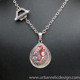 Sterling Silver and Motor Agate Fordite Necklace #1862