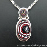 Sterling Silver and Motor Agate Fordite Necklace #1965